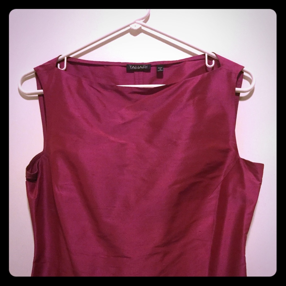 Tahari Fusia Pink Silk Top 8